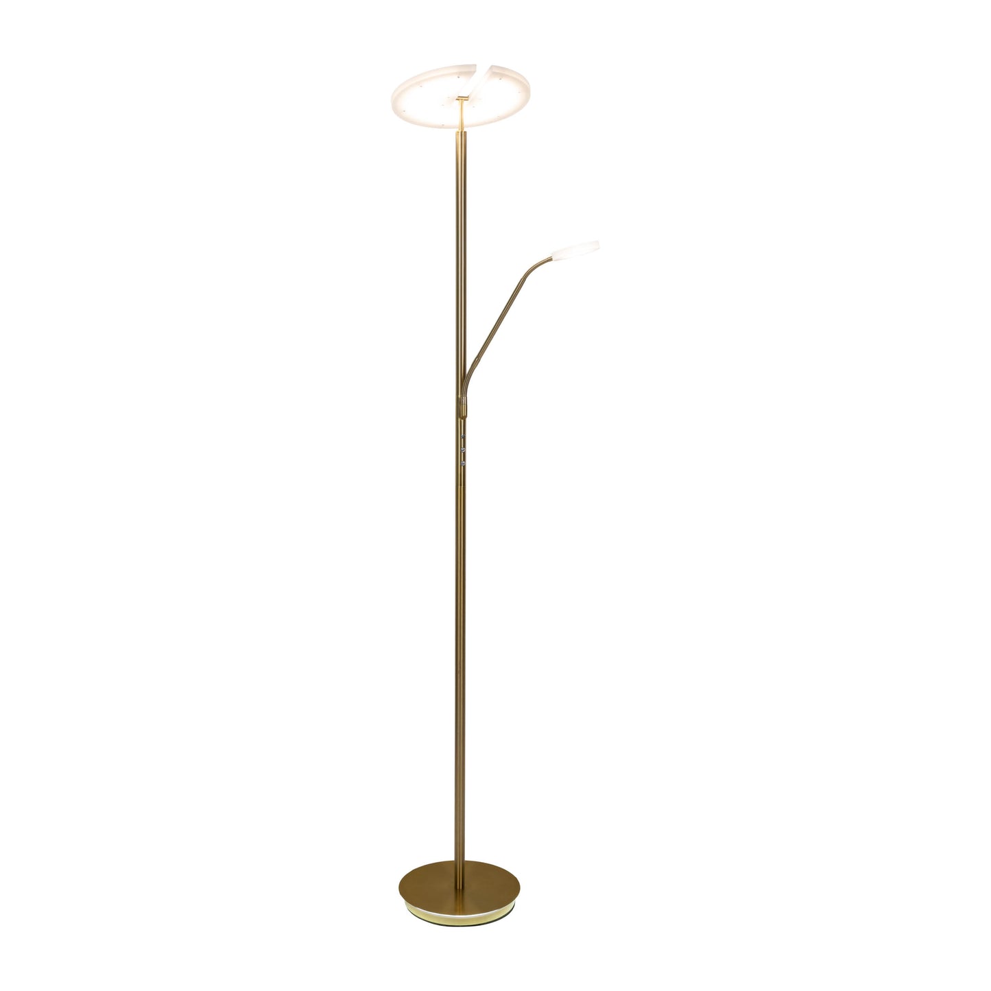 LED / CCT Stehleuchte "SAMIRO" inkl. Lesearm H: 180cm messing matt