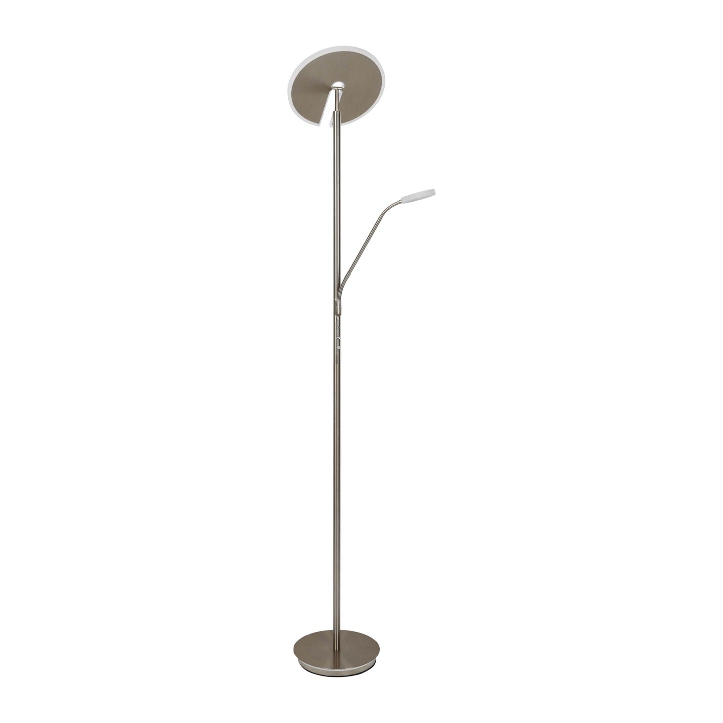 LED / CCT Stehleuchte "SAMIRO" inkl. Lesearm H: 180cm satiniert /stahl-blank