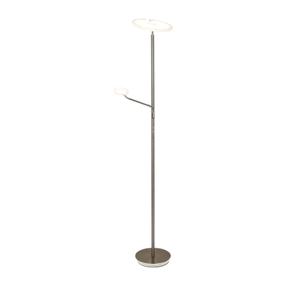 LED / CCT Stehleuchte "SAMIRO" inkl. Lesearm H: 180cm satiniert /stahl-blank