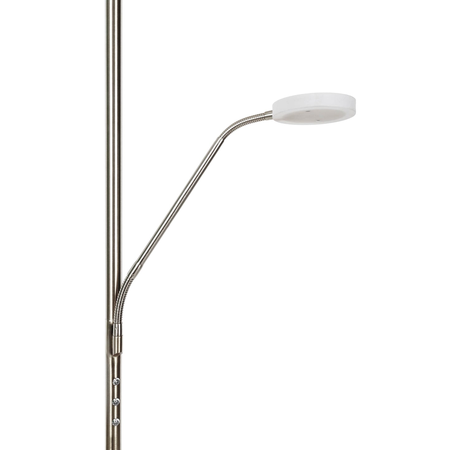 LED / CCT Stehleuchte "SAMIRO" inkl. Lesearm H: 180cm satiniert /stahl-blank