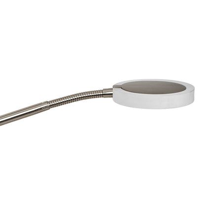 LED / CCT Stehleuchte "SAMIRO" inkl. Lesearm H: 180cm satiniert /stahl-blank
