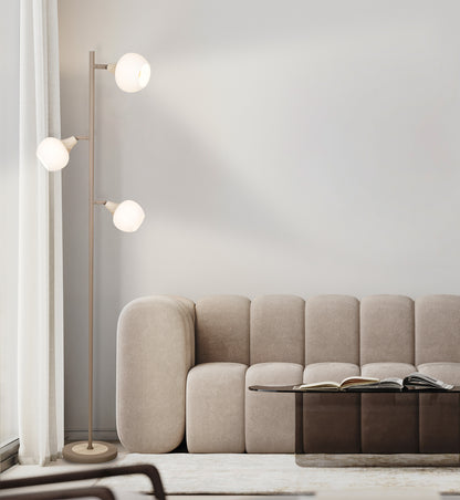 3er Stehleuchte "MONACO" H: 150cm beige