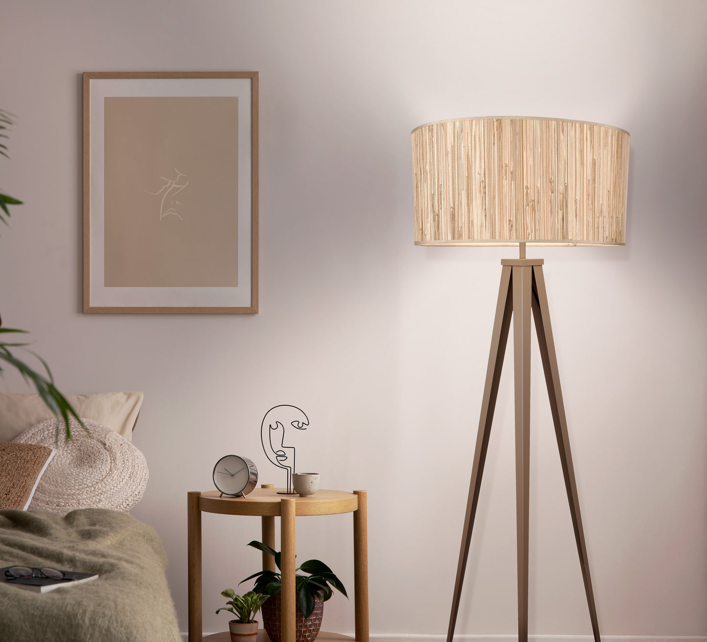 Stehleuchte "SELMAR" H: 150cm beige