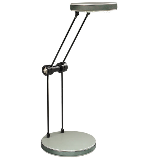 Tischleuchten - LED Tischleuchte "ALEKO" H:30cm silber, Tischlampe Modern Style aus Metall und Kunststoff in silber, 30 cm hoch, inkl. LED  Schnurschalter