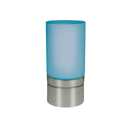 Tischleuchten - 2er-Set LED / RGB Glastischleuchte, Tischlampe im Modern Style, aus Kunststoff und Glas in weiß, 16 cm hoch, Ø 7,5 cm, inkl. LED  RGB-Farbwechsler  Schiebeschalter