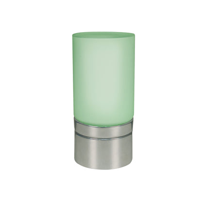 Tischleuchten - 2er-Set LED / RGB Glastischleuchte, Tischlampe im Modern Style, aus Kunststoff und Glas in weiß, 16 cm hoch, Ø 7,5 cm, inkl. LED  RGB-Farbwechsler  Schiebeschalter