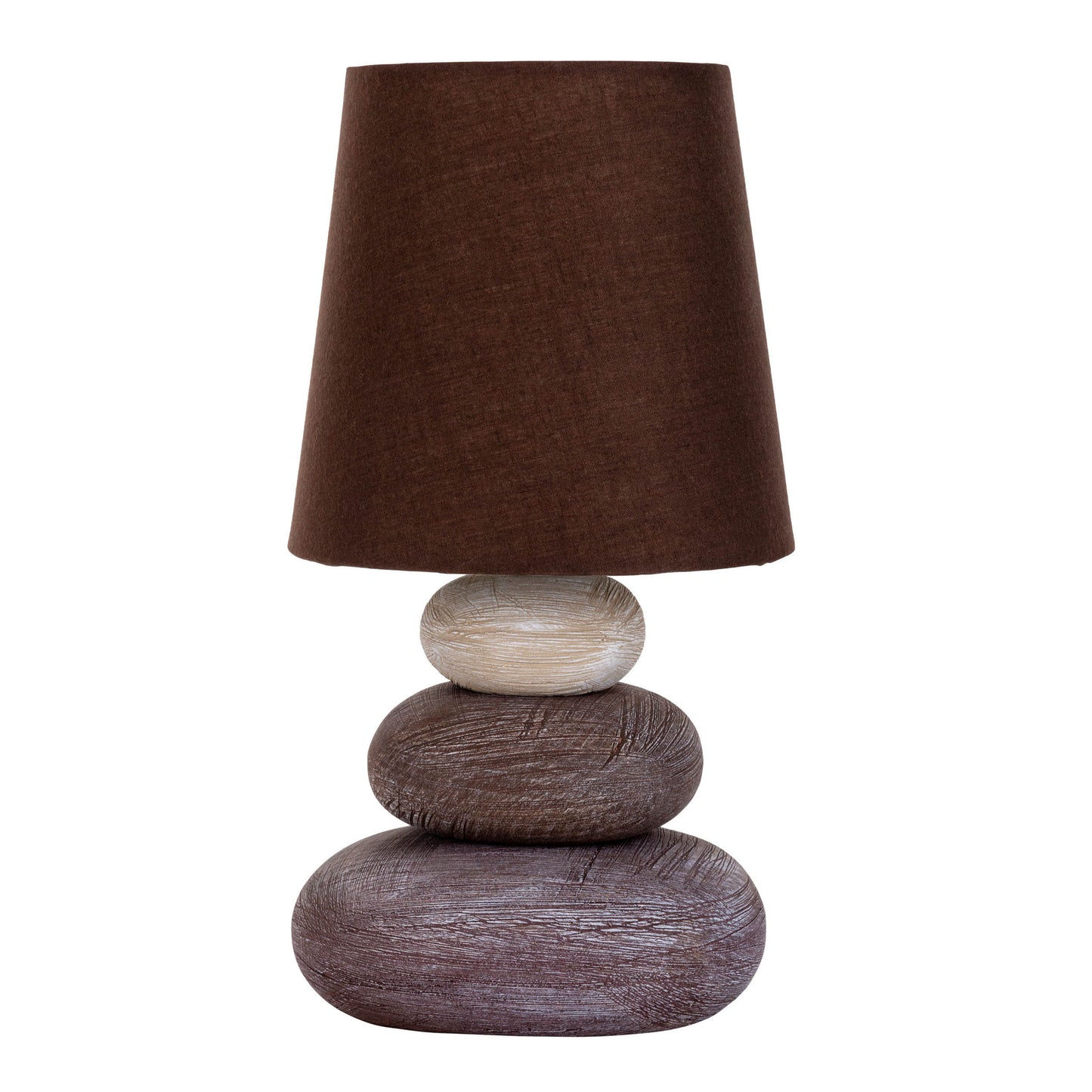 Keramik Tischleuchte "STONEY" H: 31cm braun