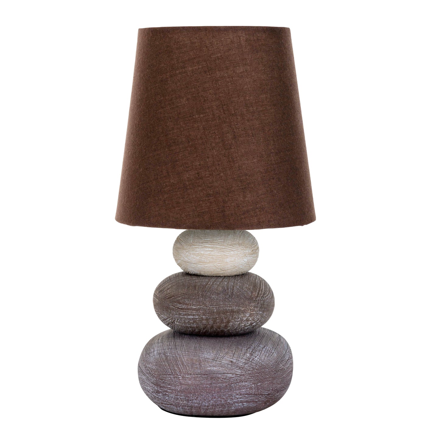 Keramik Tischleuchte "STONEY" H: 31cm braun