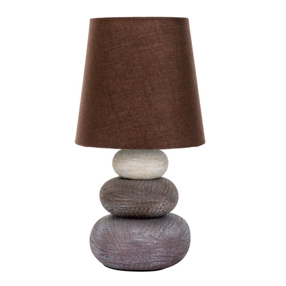 Keramik Tischleuchte "STONEY" H: 31cm braun