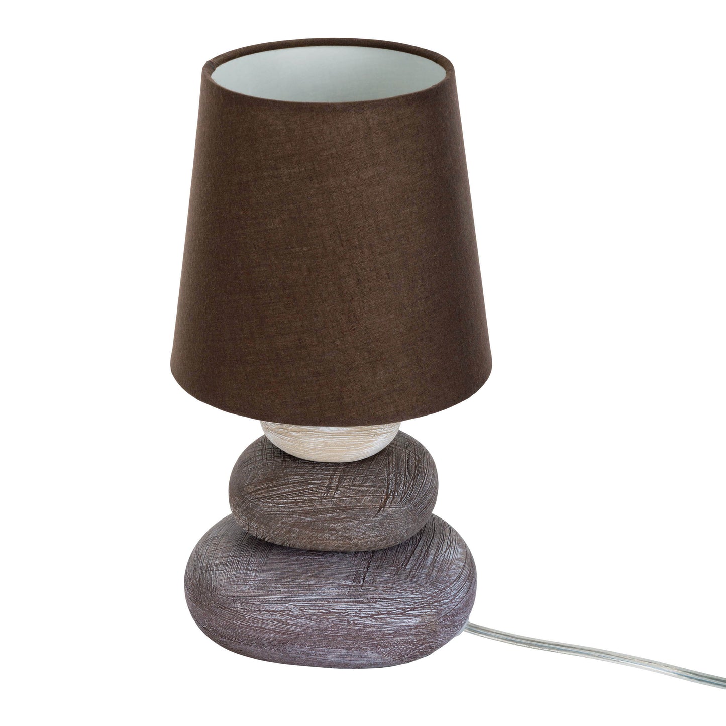 Keramik Tischleuchte "STONEY" H: 31cm braun