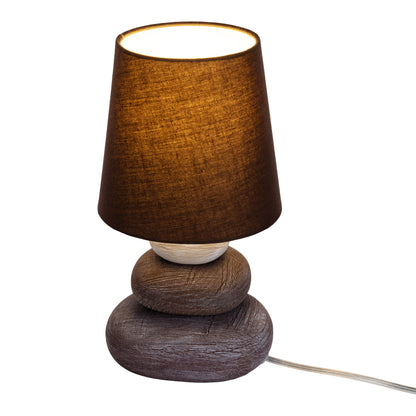 Keramik Tischleuchte "STONEY" H: 31cm braun