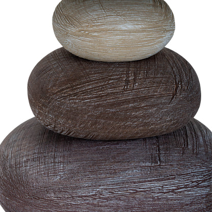 Keramik Tischleuchte "STONEY" H: 31cm braun