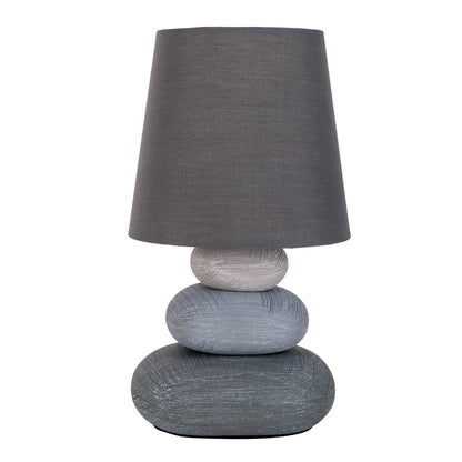Keramik Tischleuchte "STONEY" 31cm grau