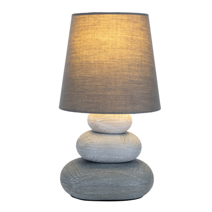Keramik Tischleuchte "STONEY" 31cm grau