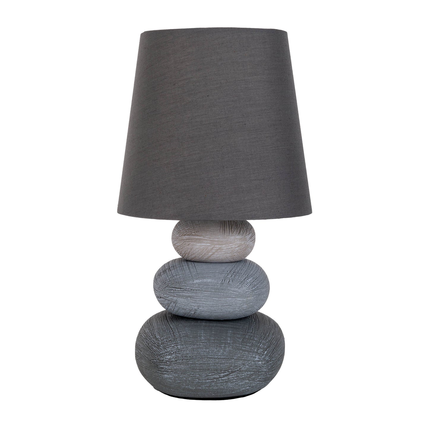 Keramik Tischleuchte "STONEY" 31cm grau
