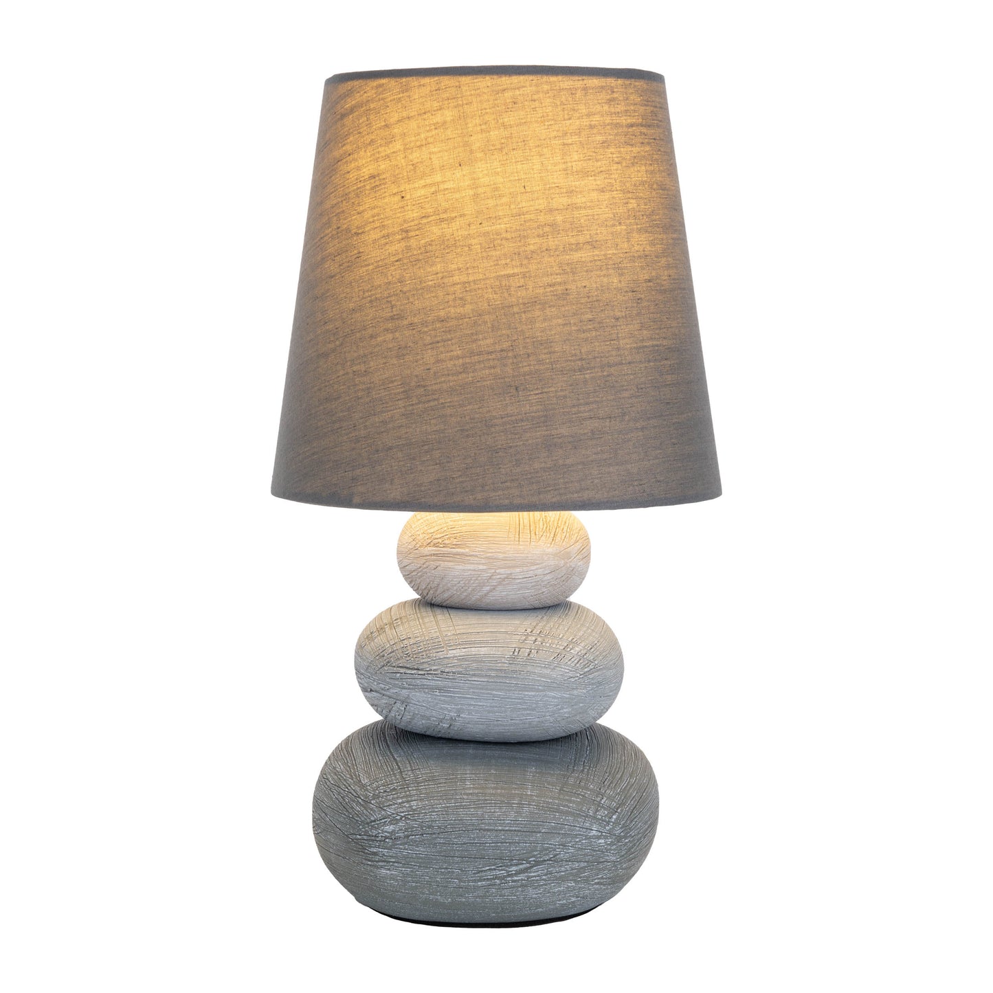 Keramik Tischleuchte "STONEY" 31cm grau