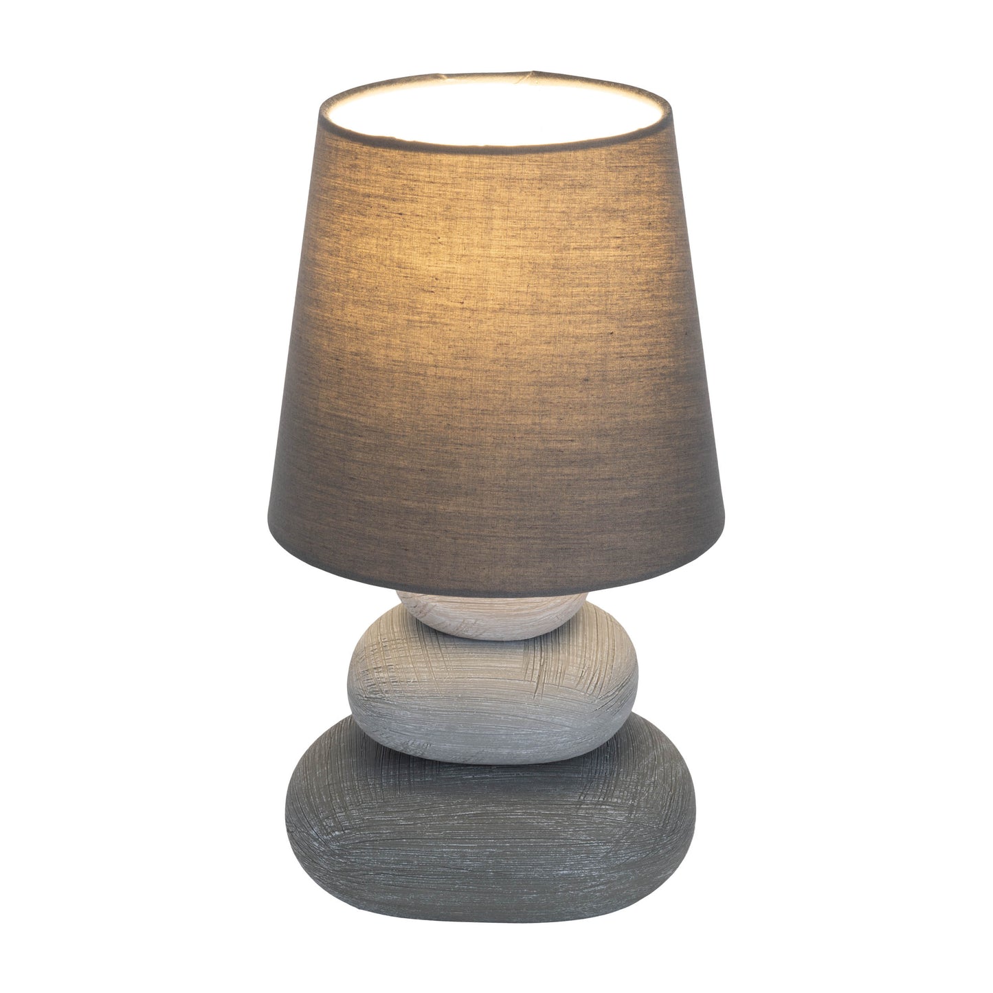 Keramik Tischleuchte "STONEY" 31cm grau
