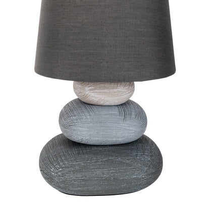 Keramik Tischleuchte "STONEY" 31cm grau