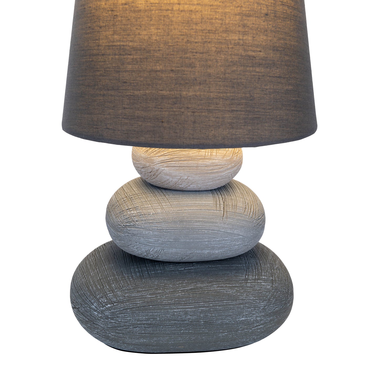 Keramik Tischleuchte "STONEY" 31cm grau