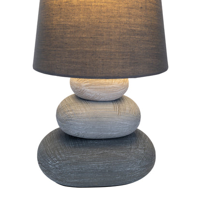 Keramik Tischleuchte "STONEY" 31cm grau