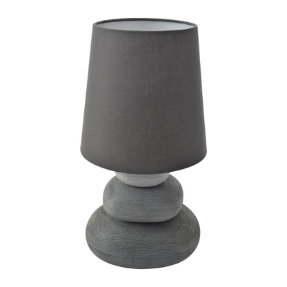 Keramik Tischleuchte "STONEY" 31cm grau