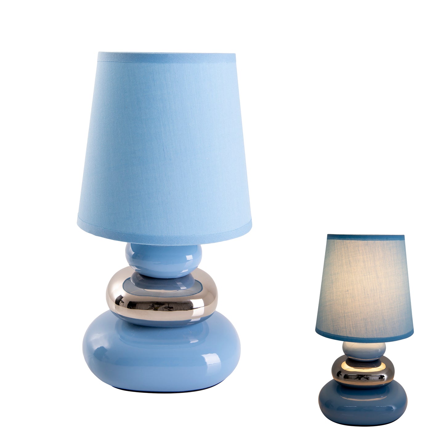 Keramik Tischleuchte "STONEY" H: 31cm blau