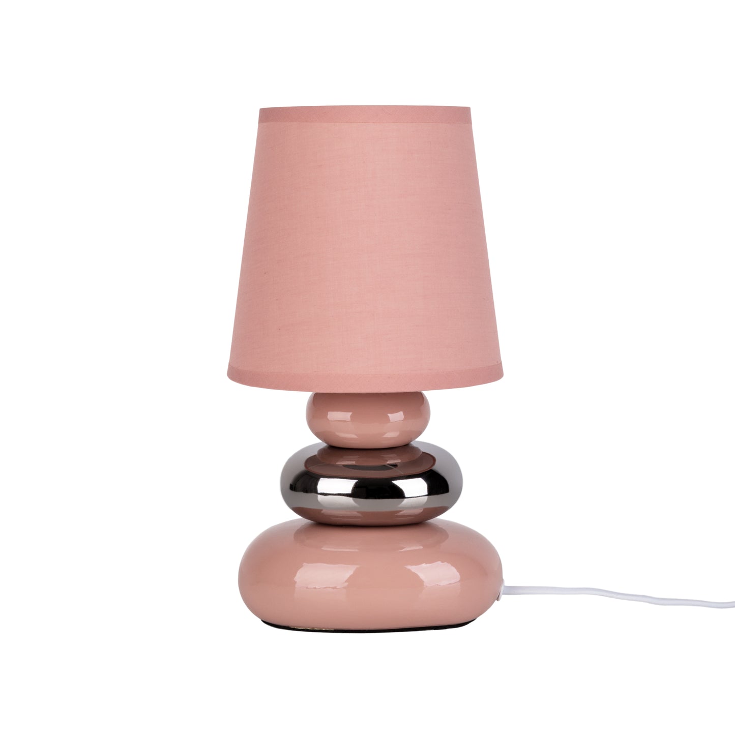 Keramik Tischleuchte "STONEY" H: 31cm rosa