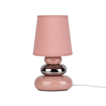 Keramik Tischleuchte "STONEY" H: 31cm rosa