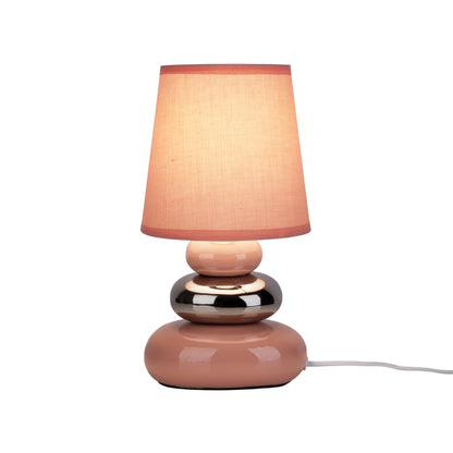 Keramik Tischleuchte "STONEY" H: 31cm rosa