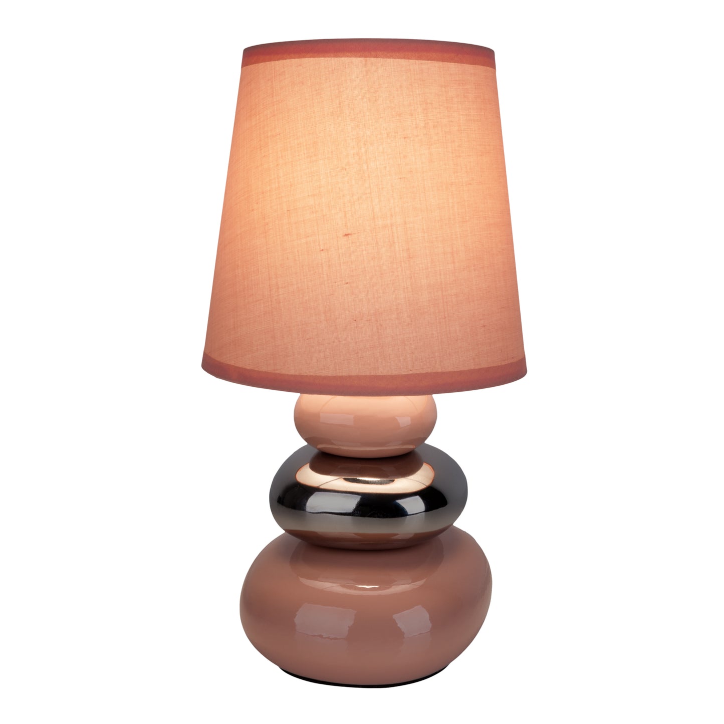 Keramik Tischleuchte "STONEY" H: 31cm rosa