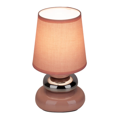 Keramik Tischleuchte "STONEY" H: 31cm rosa