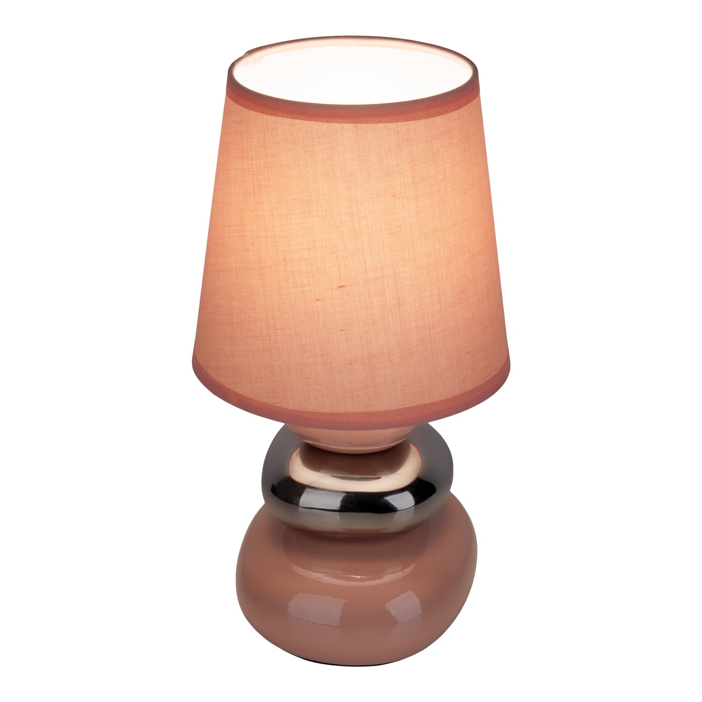 Keramik Tischleuchte "STONEY" H: 31cm rosa