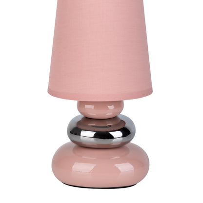 Keramik Tischleuchte "STONEY" H: 31cm rosa