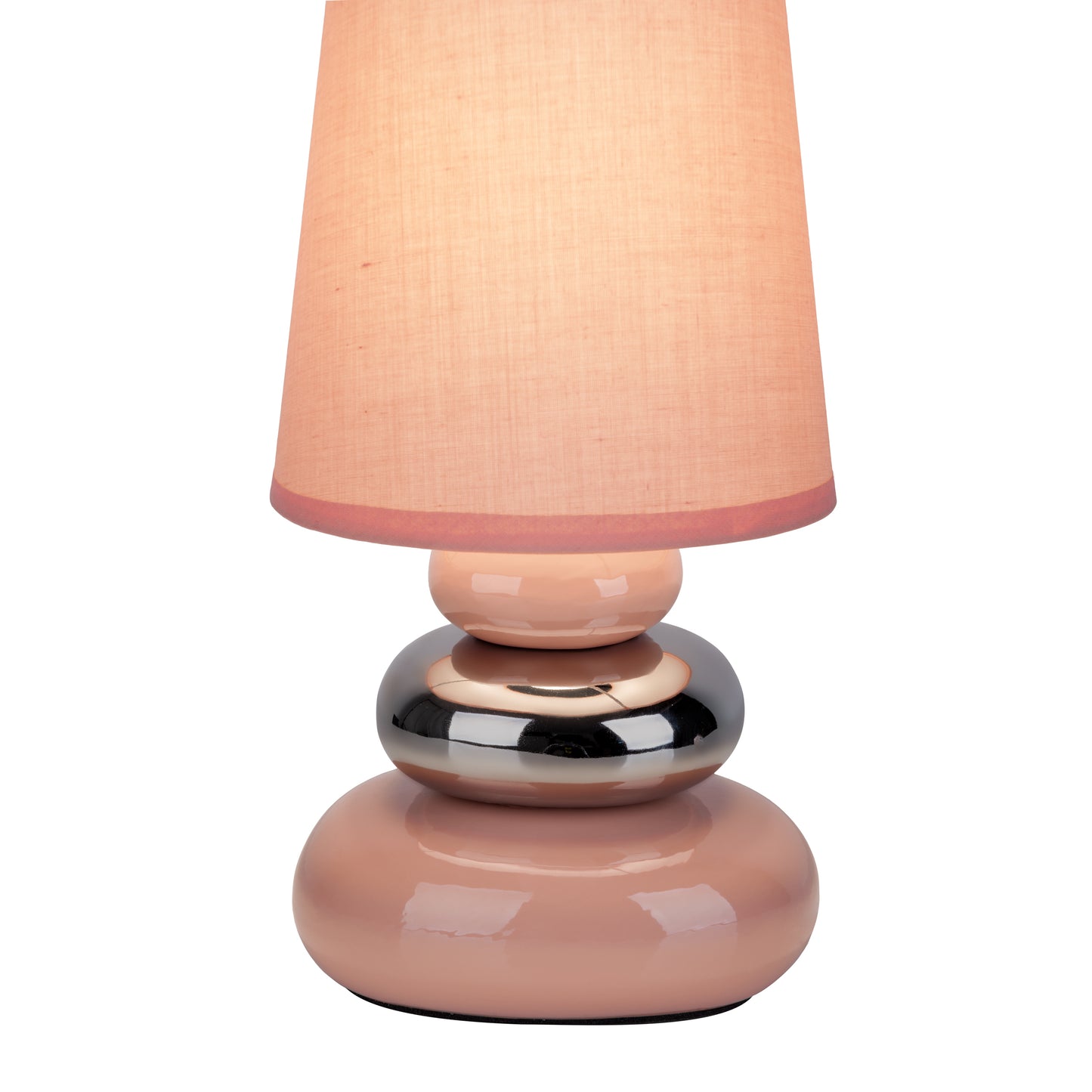 Keramik Tischleuchte "STONEY" H: 31cm rosa