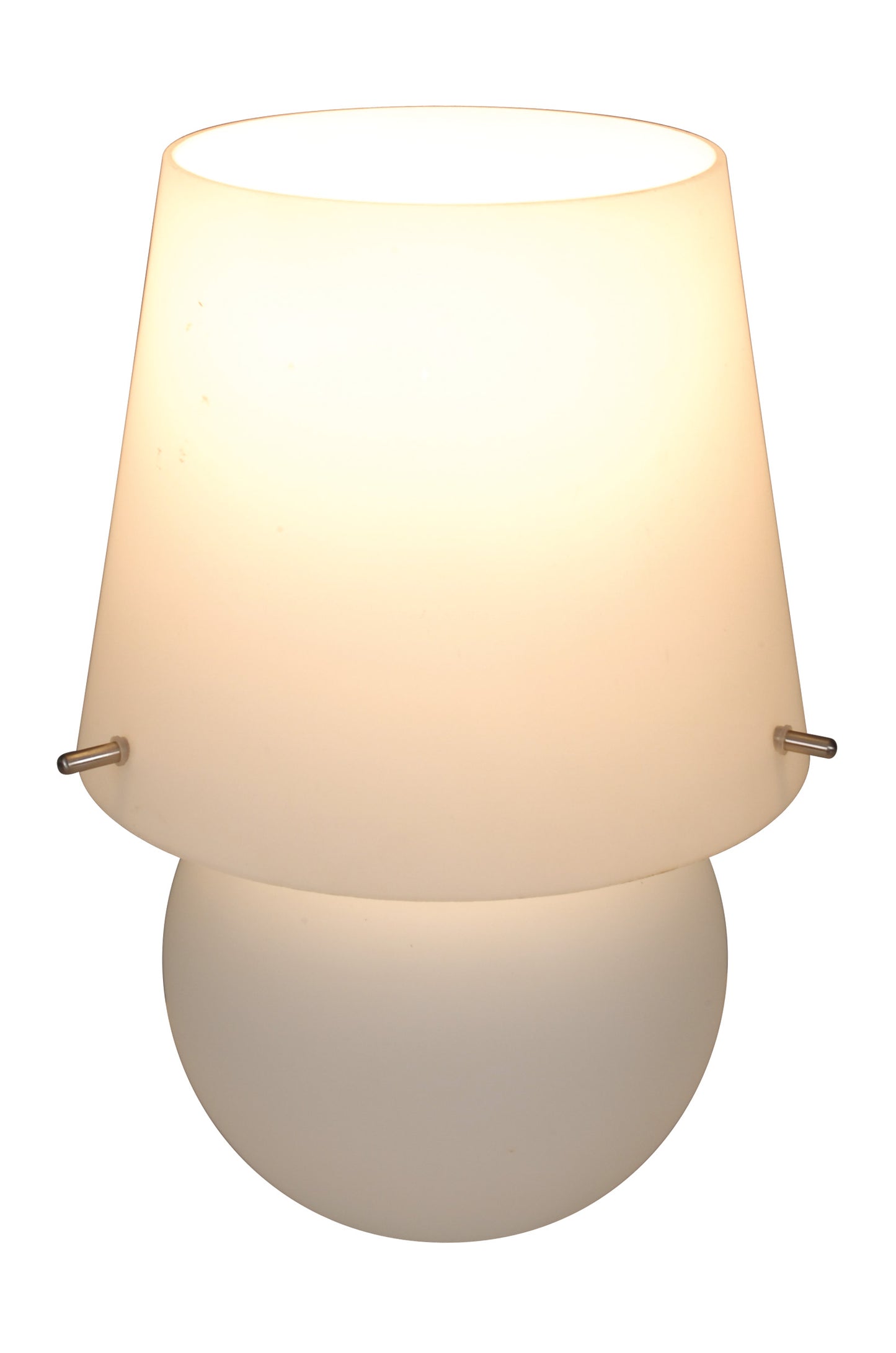 Tischleuchten - Glastischleuchte "MILLY", Tischlampe aus Glas in weiß, 27 cm hoch, Ø 19 cm, E14-Fassung
