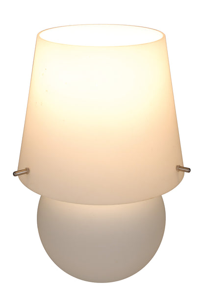 Tischleuchten - Glastischleuchte "MILLY", Tischlampe aus Glas in weiß, 27 cm hoch, Ø 19 cm, E14-Fassung