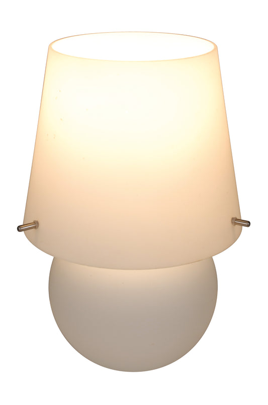 Tischleuchten - Glastischleuchte "MILLY", Tischlampe aus Glas in weiß, 27 cm hoch, Ø 19 cm, E14-Fassung