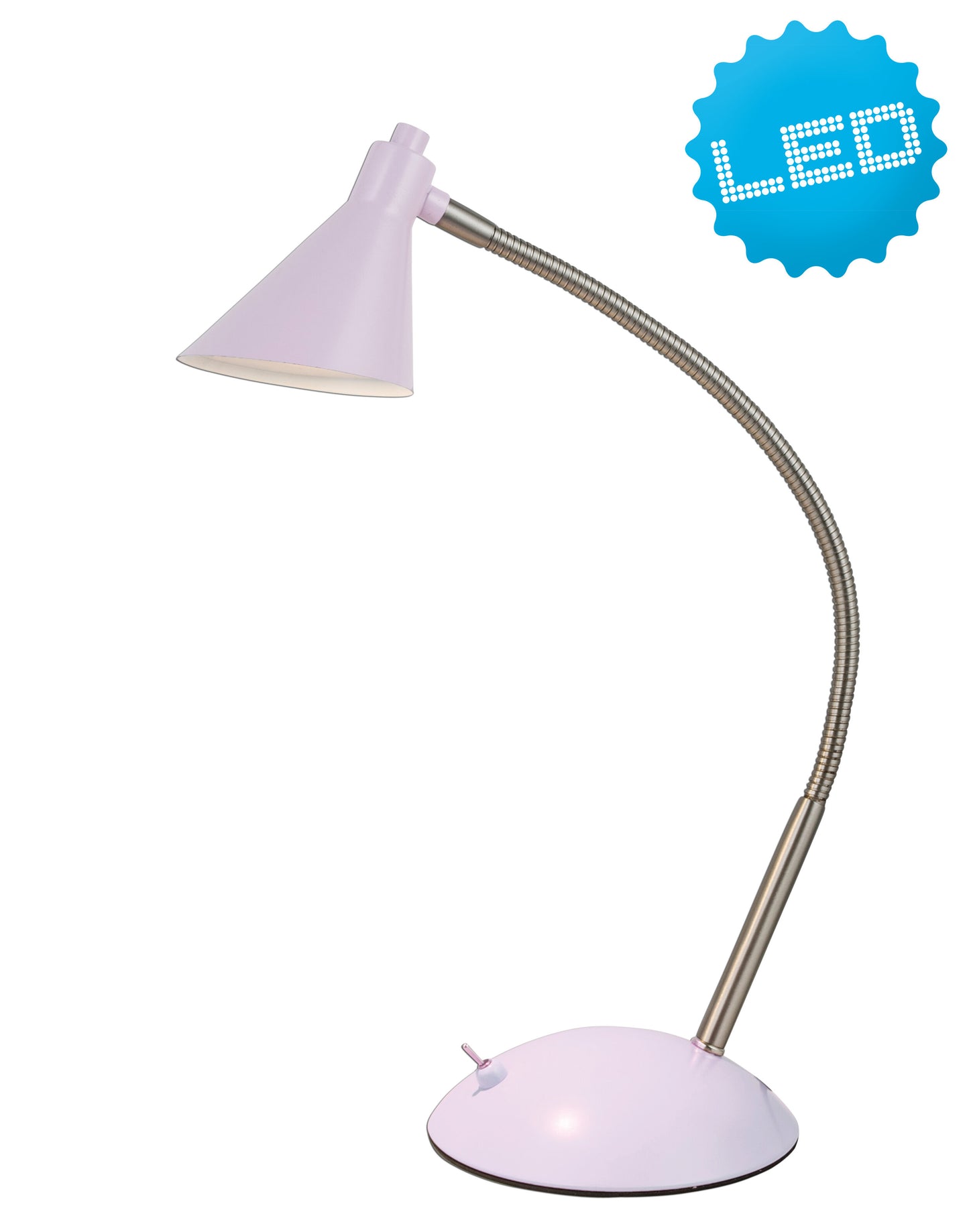 Tischleuchten - LED-Tischleuchte "PASTELL" H:38cm, Tischlampe im Retro Style, aus Metall in violett, 38 cm hoch, Ø 14 cm, inkl. LED  Kippschalter