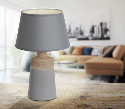 Keramik Tischleuchte "TALIA" H: 31cm grau