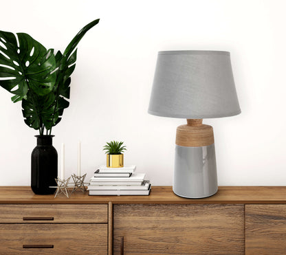 Keramik Tischleuchte "TALIA" H: 31cm grau