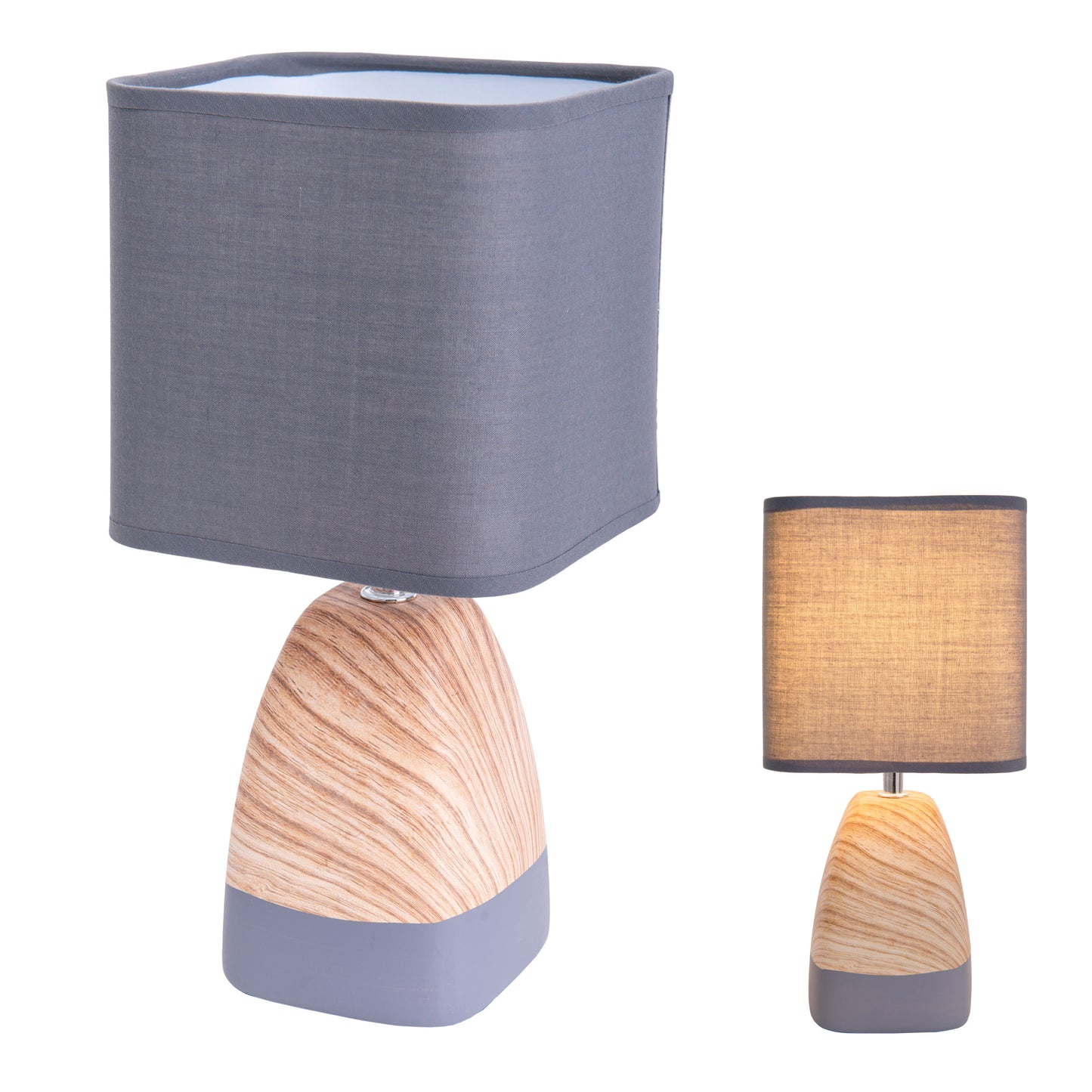 Keramik Tischleuchte "CREMONA" H: 31cm grau