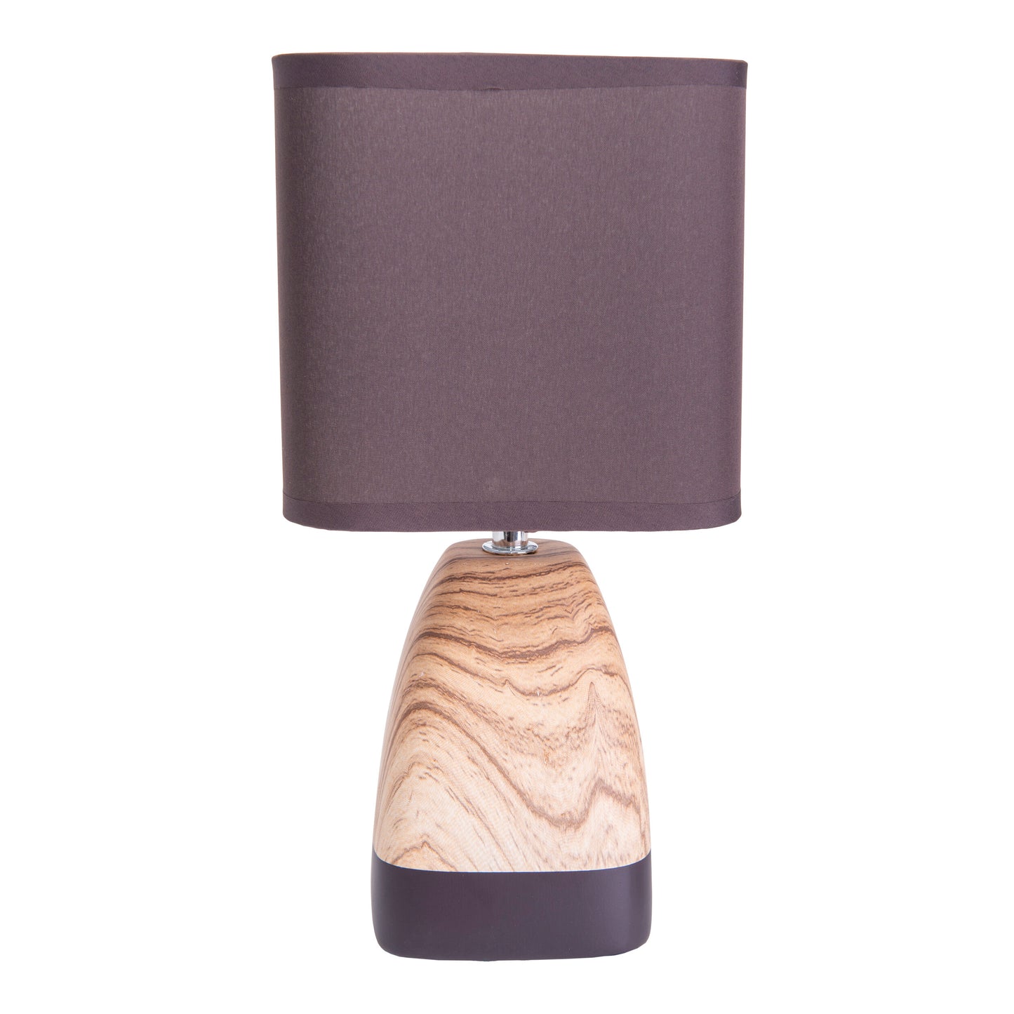 Tischleuchten - Keramiktischleuchte "DORIAN", Tischlampe im Natural Style, aus Keramik in braun, 31 cm hoch, Ø 15 cm, E14-Fassung  Schnurschalter