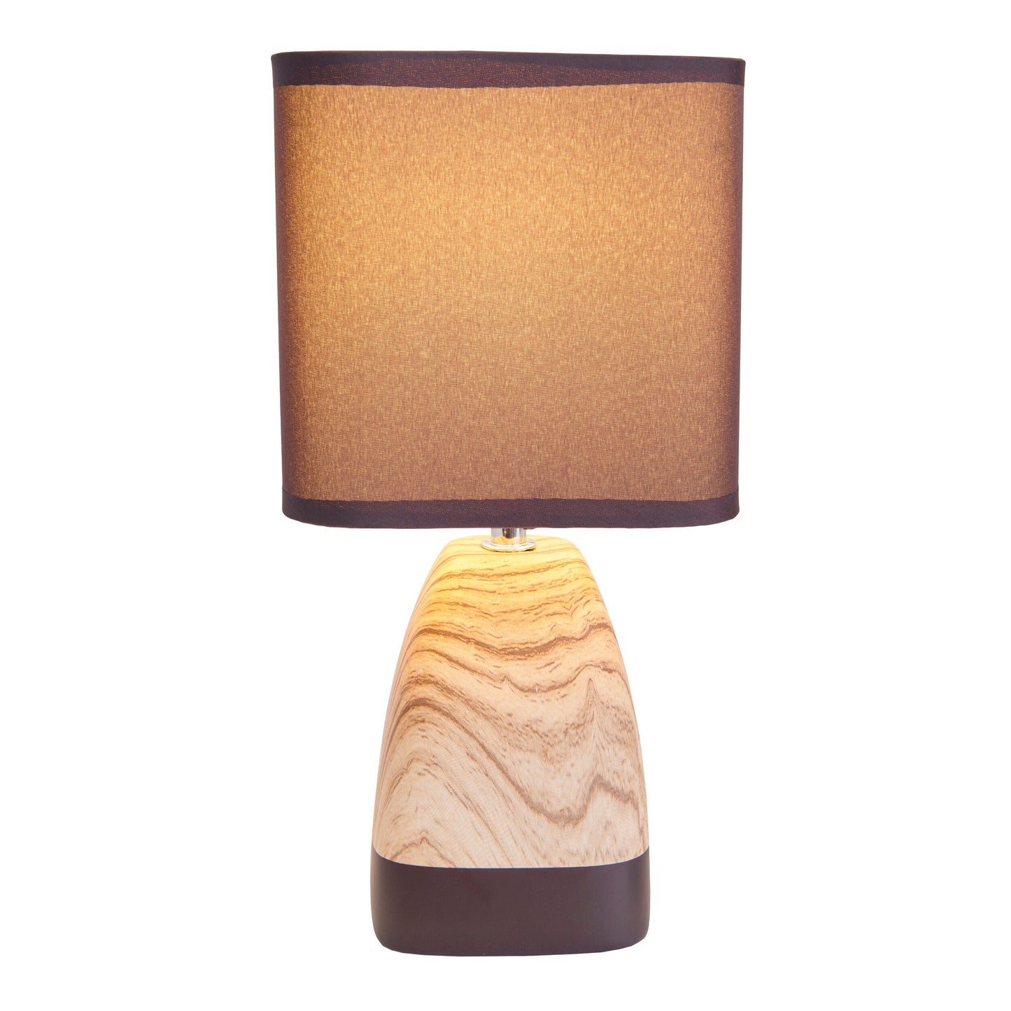 Tischleuchten - Keramiktischleuchte "DORIAN", Tischlampe im Natural Style, aus Keramik in braun, 31 cm hoch, Ø 15 cm, E14-Fassung  Schnurschalter