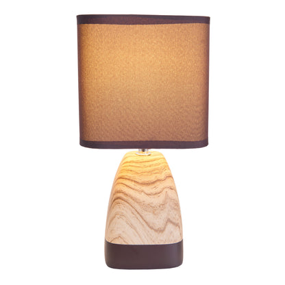 Tischleuchten - Keramiktischleuchte "DORIAN", Tischlampe im Natural Style, aus Keramik in braun, 31 cm hoch, Ø 15 cm, E14-Fassung  Schnurschalter