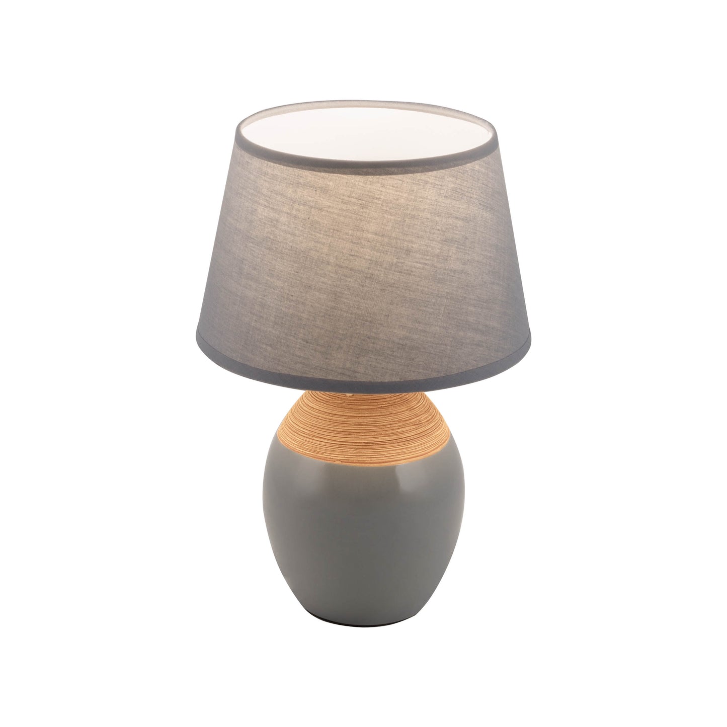 Keramik Tischleuchte "TALI" H: 28cm grau