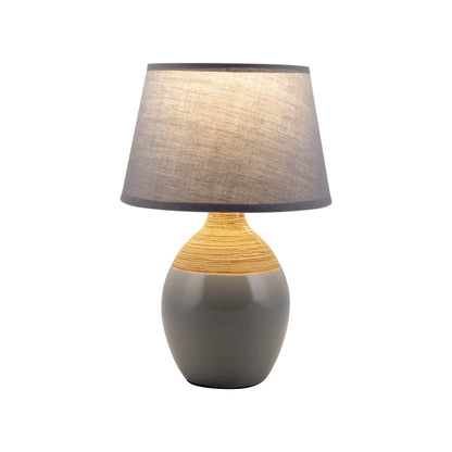 Keramik Tischleuchte "TALI" H: 28cm grau