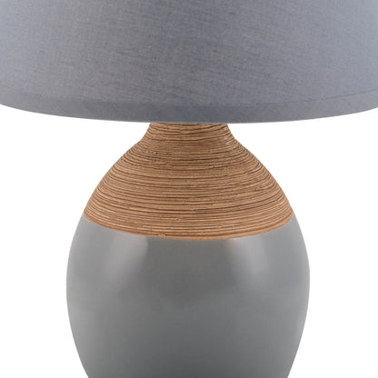 Keramik Tischleuchte "TALI" H: 28cm grau