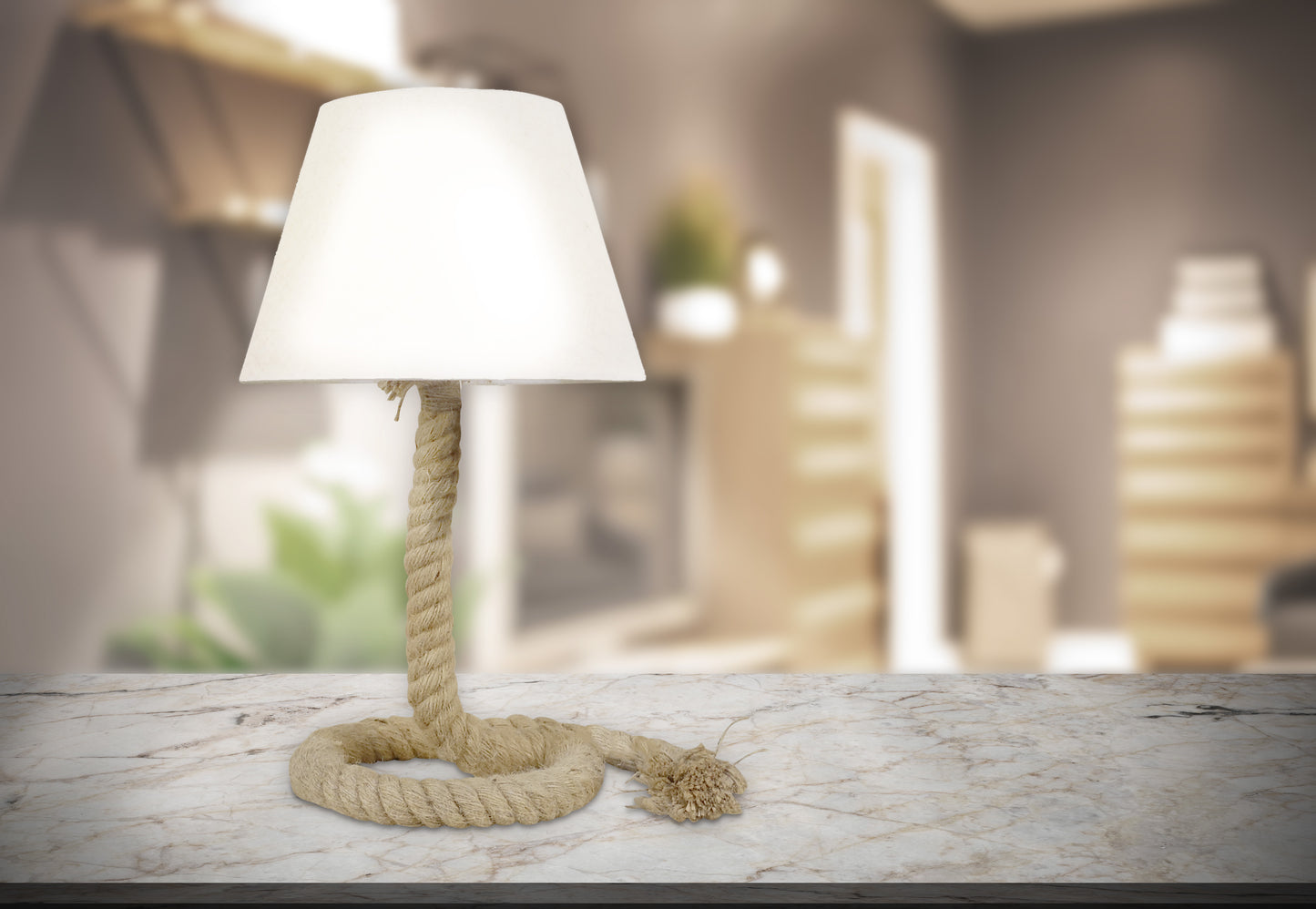 Tischleuchte "ROPE" inkl. Textilschirm H: 40cm