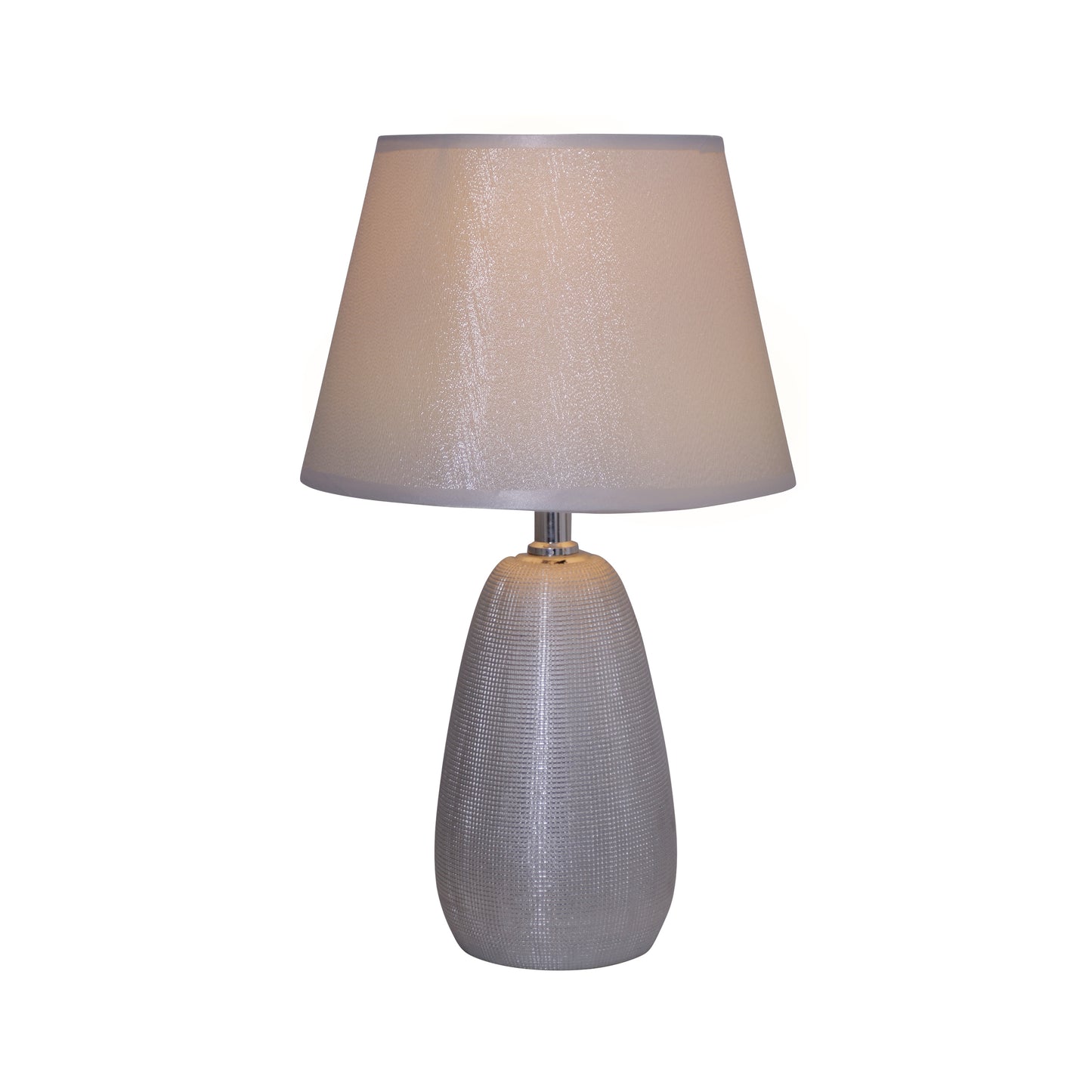 Keramik Tischleuchte "SIMLY CERAMICS" H: 37cm silber