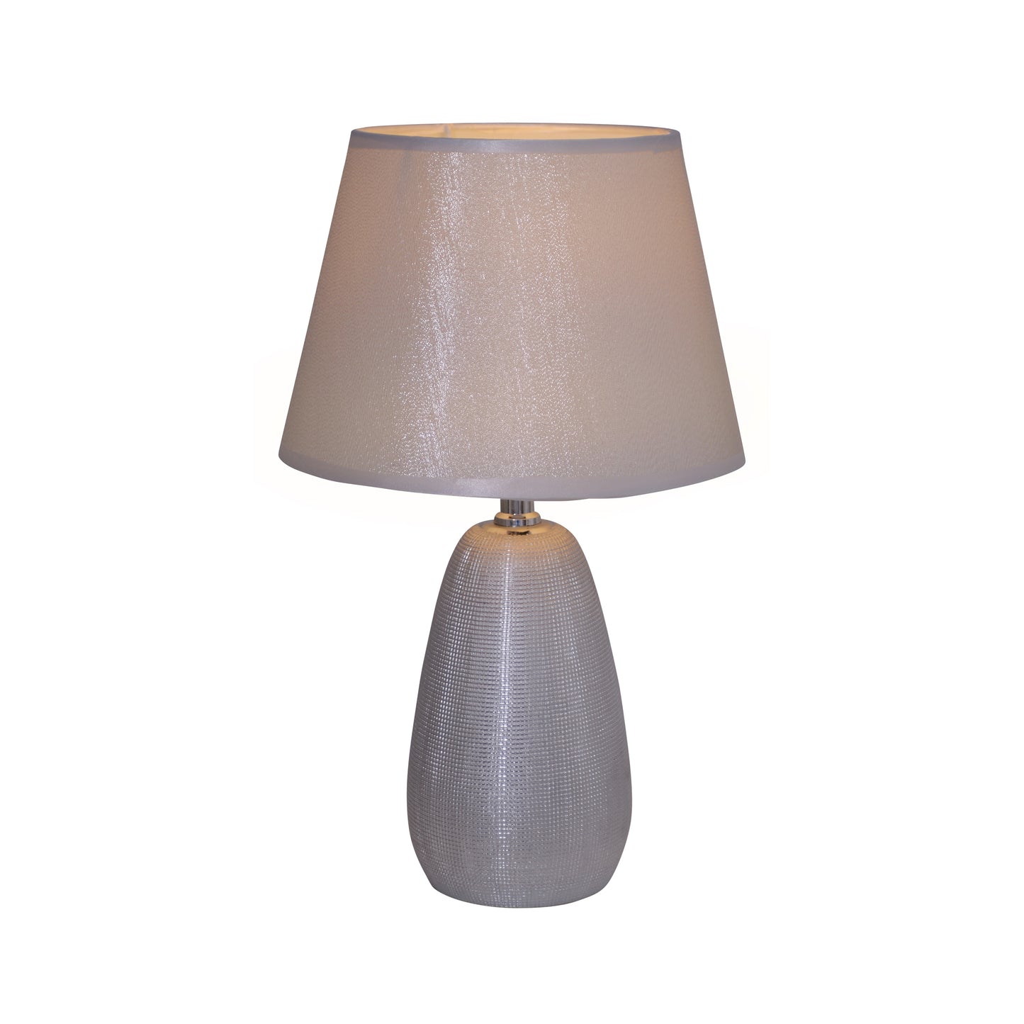 Keramik Tischleuchte "SIMLY CERAMICS" H: 37cm silber